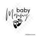 Baby mommy svg | Pregnancy announcement cut file with baby feet