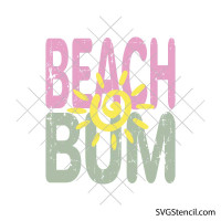 Beach Bum svg | Summer sun quote | Tropical vacation cut file