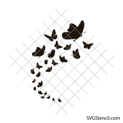 Flying butterflies svg | Butterfly silhouette svg | Minimal butterfly clipart | Nature decor svg | Cricut silhouette cut file