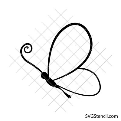 Minimal butterfly svg | Elegant line art butterfly | Floral insect cut file