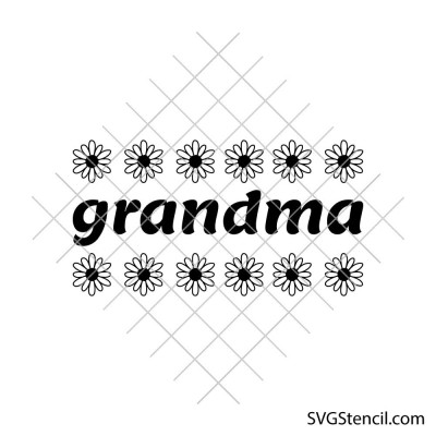 Grandma daisy svg | Floral grandma shirt cut file