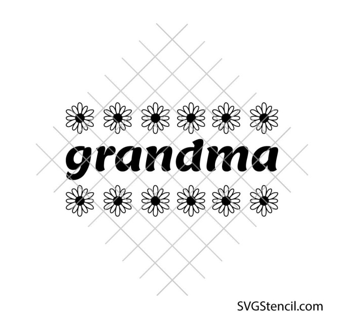 Grandma daisy svg | Floral grandma shirt cut file