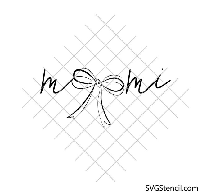 Mimi bow svg | Cute script mimi cut file for shirts