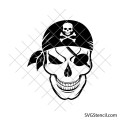 Pirate skull svg | Skull with eye patch svg | Pirate head svg | Halloween skull cut file | Cricut silhouette design