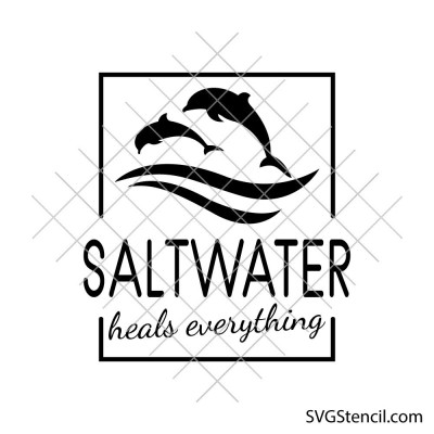 Saltwater Heals Everything svg | Beach quote svg | Ocean lover design