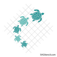 Sea turtle svg | Ocean turtle silhouette | Coastal beach cut file