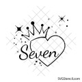 Seven Birthday svg | 7th Birthday girl svg | Birthday crown svg