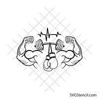 Fitness svg | Heartbeat gym svg | Weightlifting svg