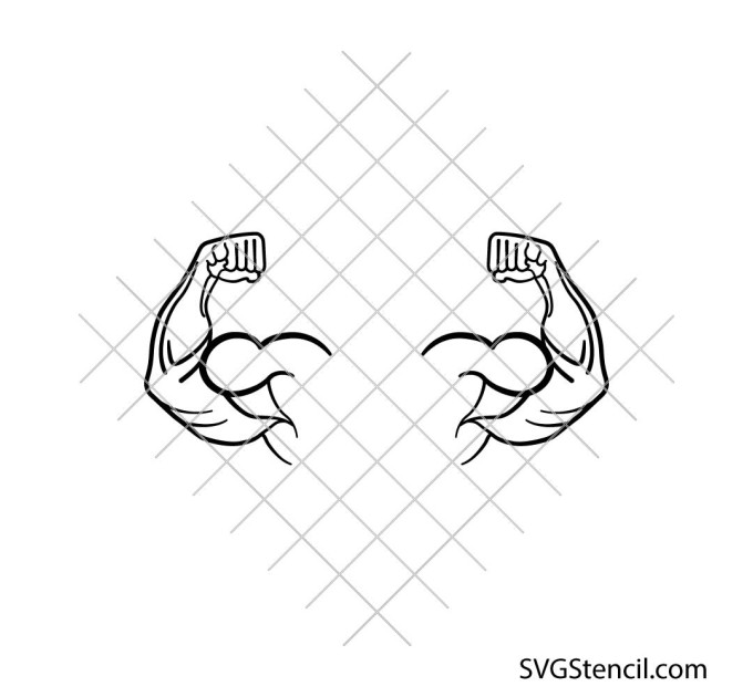 Muscle arms svg | Boxing fists svg | Workout svg