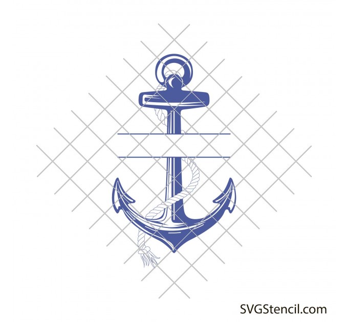 Anchor monogram svg | Boat anchor svg