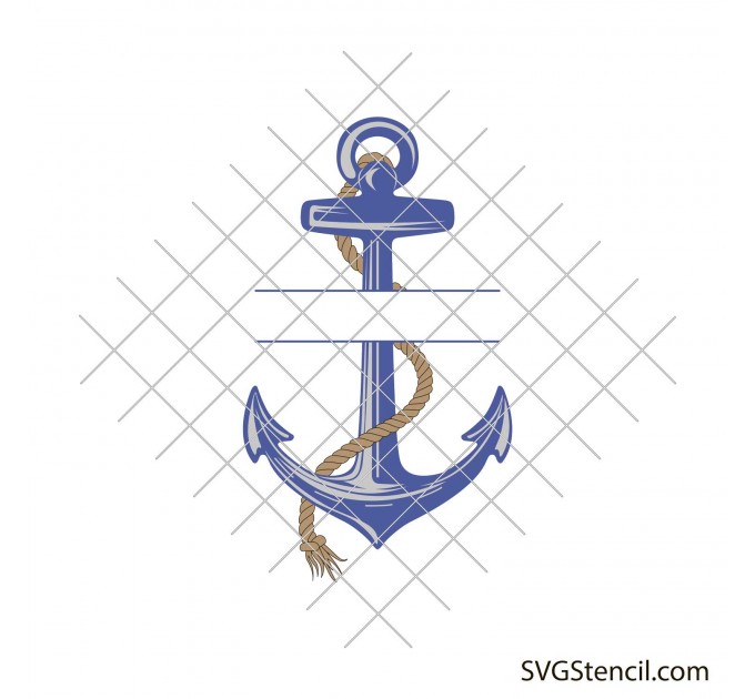 Anchor monogram svg | Boat anchor svg