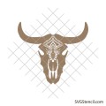 Bohemian bull skull svg | Boho bull head svg