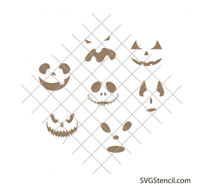 Cute pumpkin faces svg | Halloween face svg