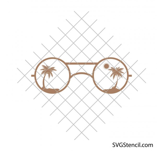Palm tree sunglasses svg