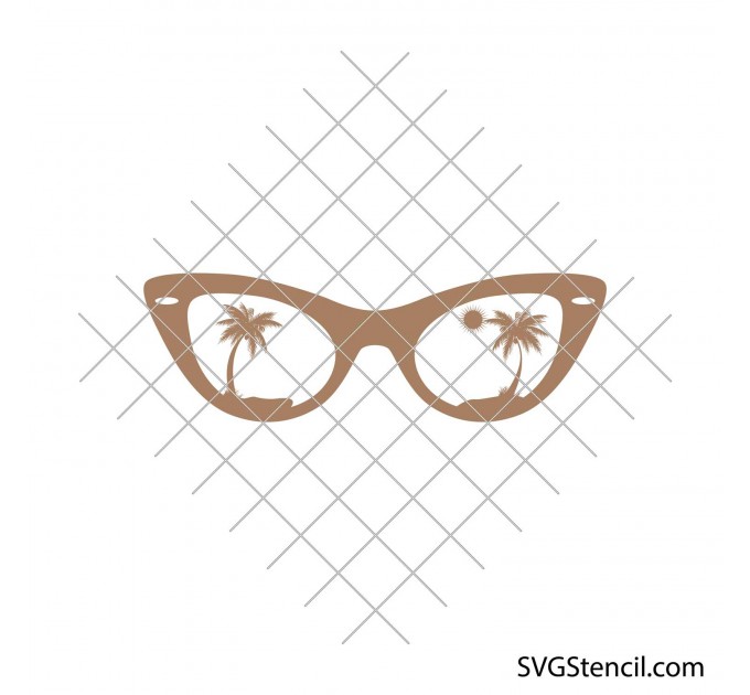 Palm tree sunglasses svg
