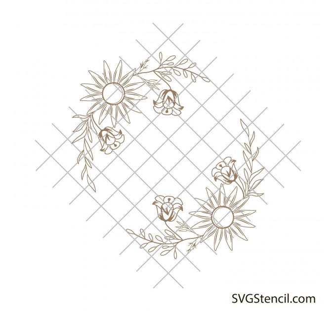 Floral wreaths svg | Daisy wreath svg