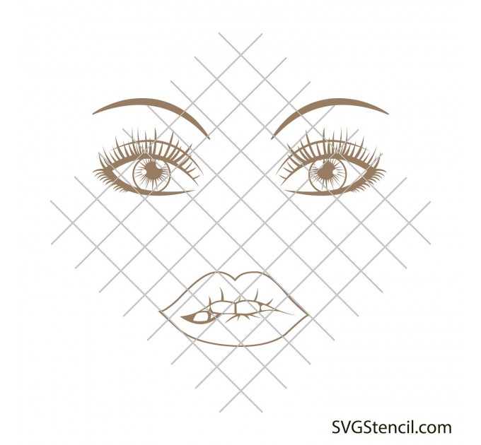 Sexy eyes and lips svg | Eyes with lashes svg