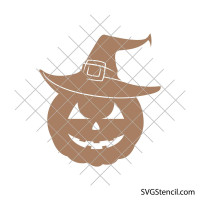 Pumpkin face and witch hat svg | Halloween svg