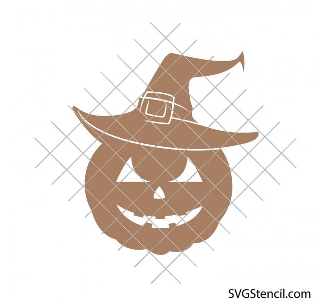 Pumpkin face and witch hat svg | Halloween svg