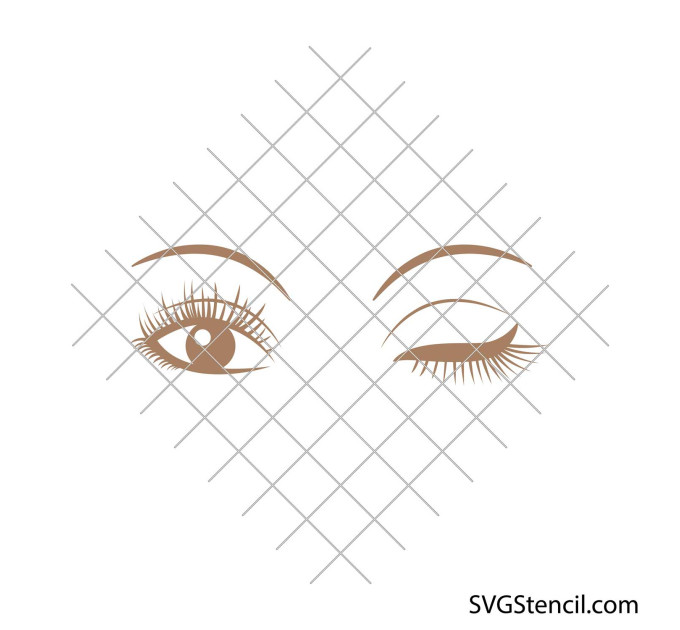 Eyes svg | Winking eye svg | Eye with lashes svg