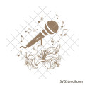 Studio microphone svg | Floral microphone svg