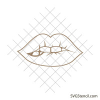 Lips svg | Biting lips svg