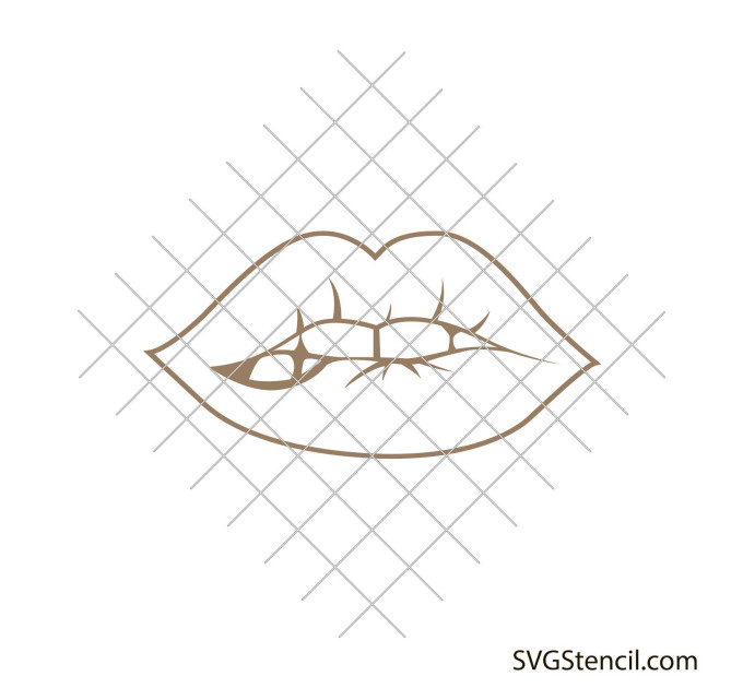 Lips svg | Biting lips svg