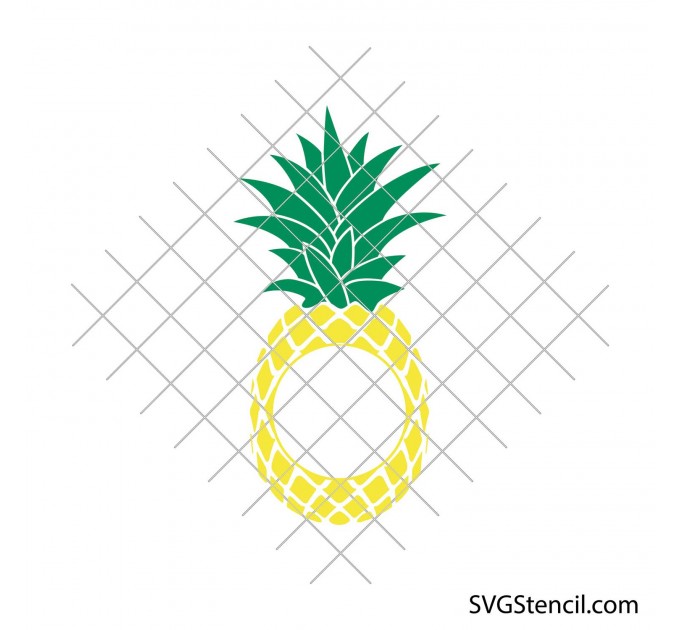Pineapple monogram svg | Split pineapple svg