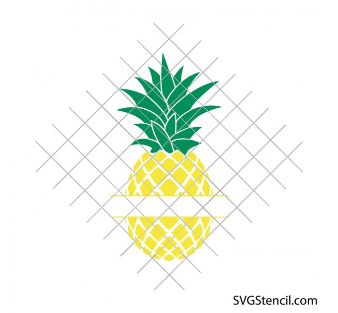 Pineapple monogram svg | Split pineapple svg