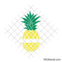 Pineapple monogram svg | Split pineapple svg