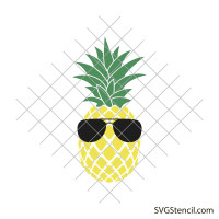 Pineapple with sunglasses svg | Pineapple design svg