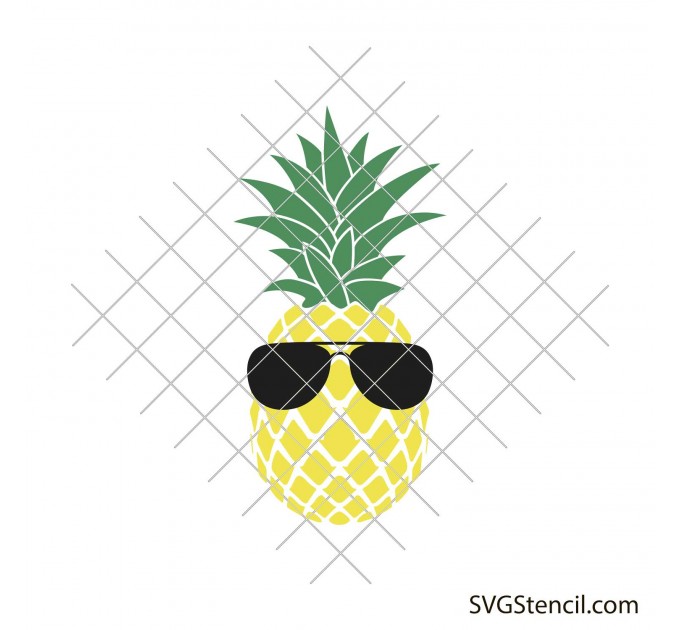 Pineapple with sunglasses svg | Pineapple design