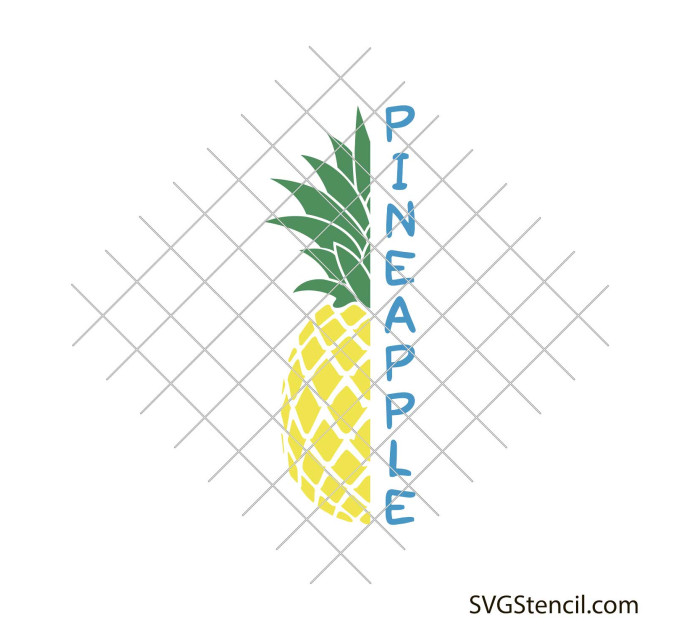 Aloha pineapple svg | Split pineapple svg