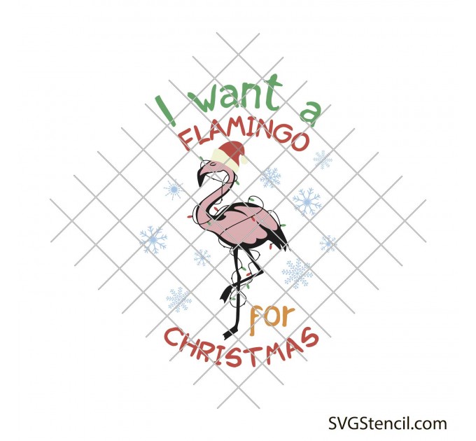 Flamingo christmas graphics svg | Santa flamingo