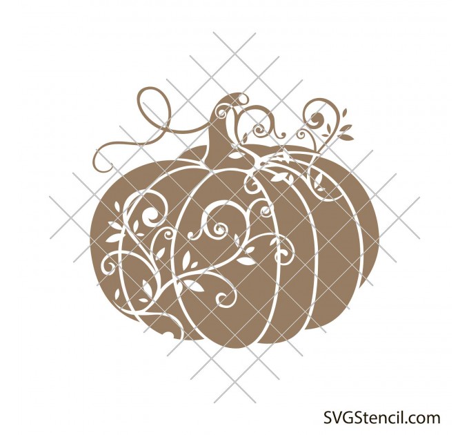 Pumpkin fall svg | Floral pumpkin svg