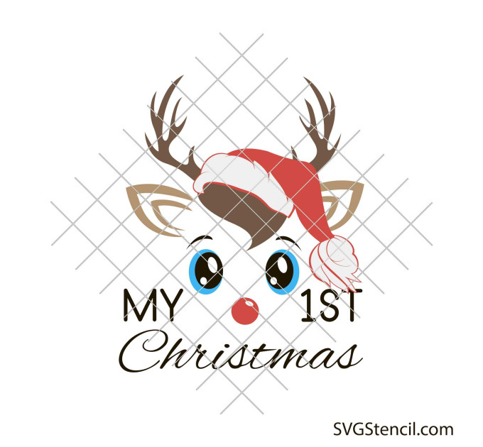 Baby's first christmas ornament svg