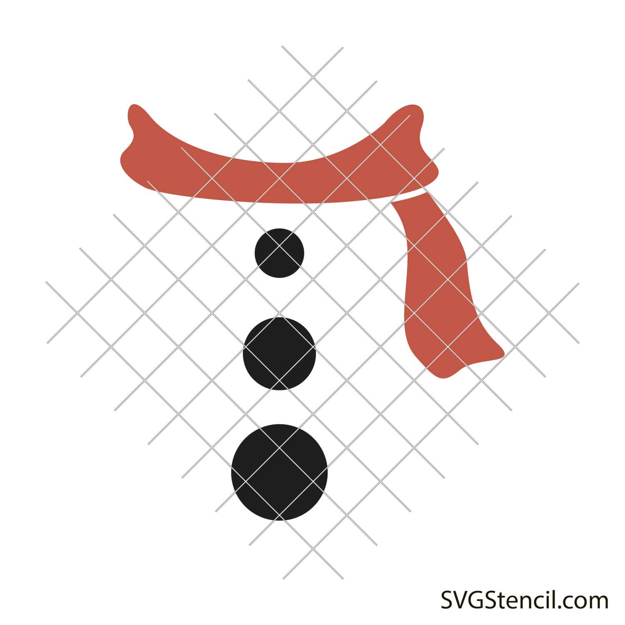 Snowman with scarf svg | Christmas seater with scarf svg - SVGStencil