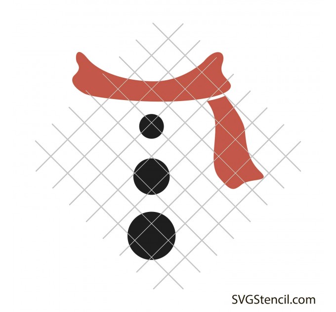 Snowman scarf and buttons svg | Crhistmas design