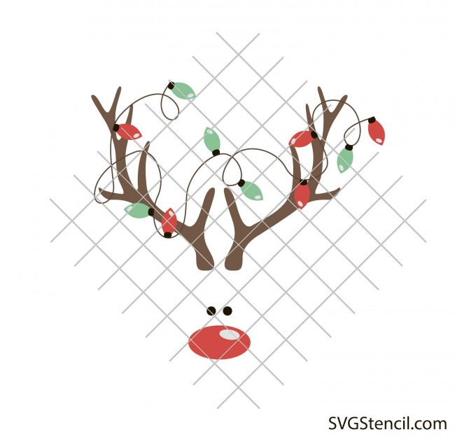 Antlers with lights svg | Christmas reindeer svg