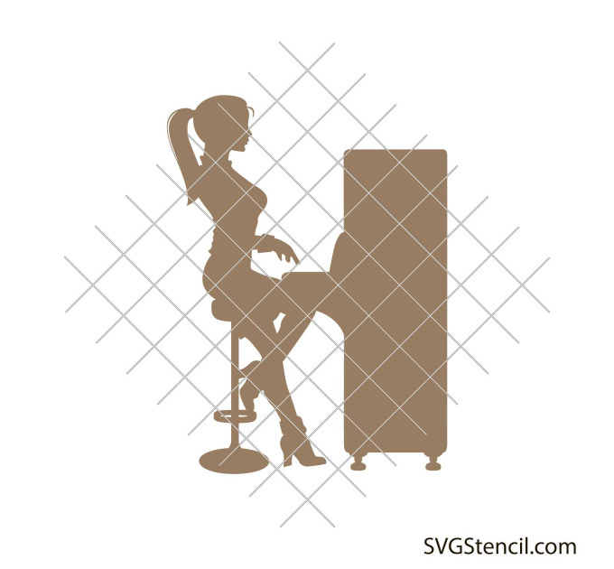 Pianist girl svg | Piano svg
