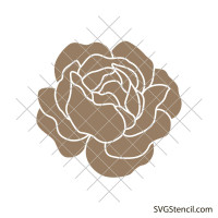 Peony svg | Flower stencil svg | Open peony svg