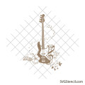 Electric guitar with flowers svg | Bass guitar svg