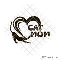 Cat mom svg | Cat with heart svg