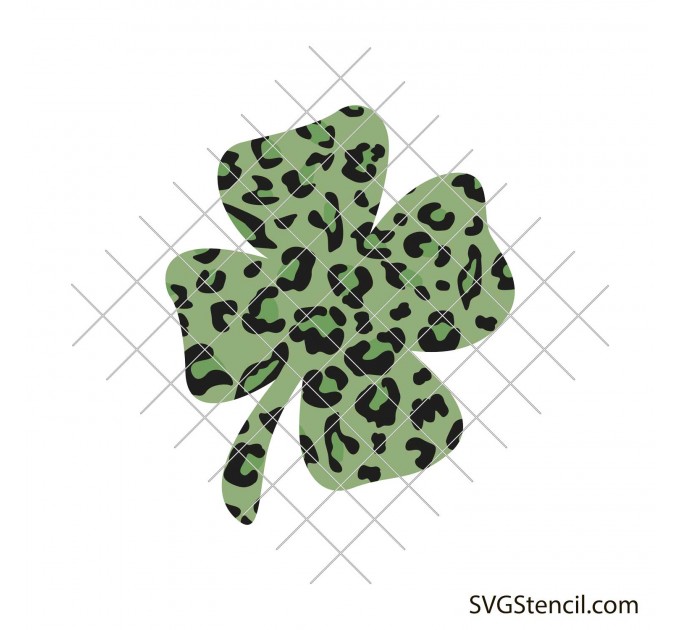 Leopard shamrock svg | 4 leaf clover svg