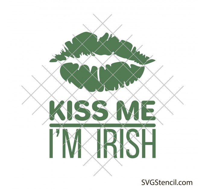 Kiss me, i'm irish svg | Patrick's Day lips svg