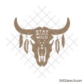 Stay wild svg | Cow skull svg
