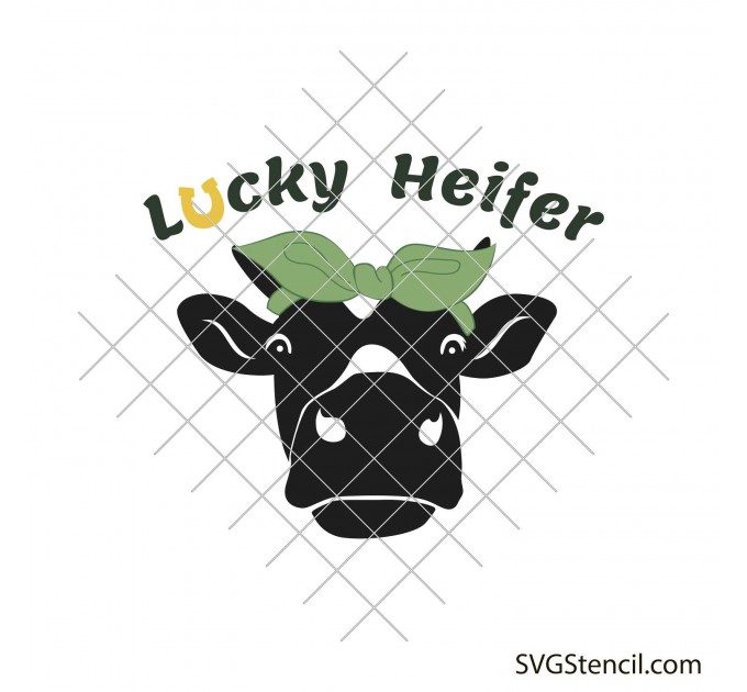 Lucky heifer svg | Cow head svg
