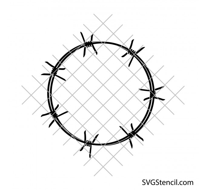 Circle barbed wire svg | Barbed wire wreath svg