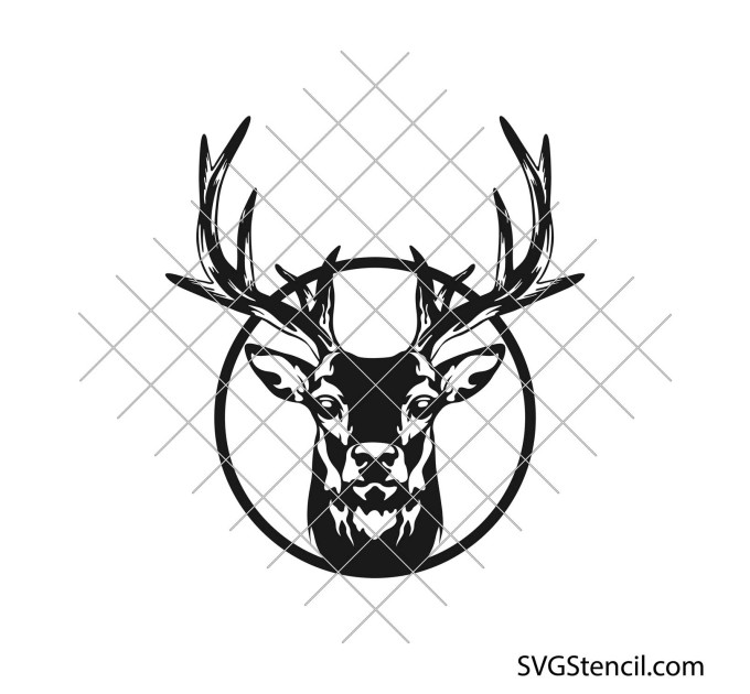 Reindeer face svg | Deer monogram svg