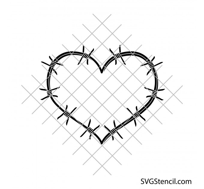 Barbed wire heart svg | Barb wire svg